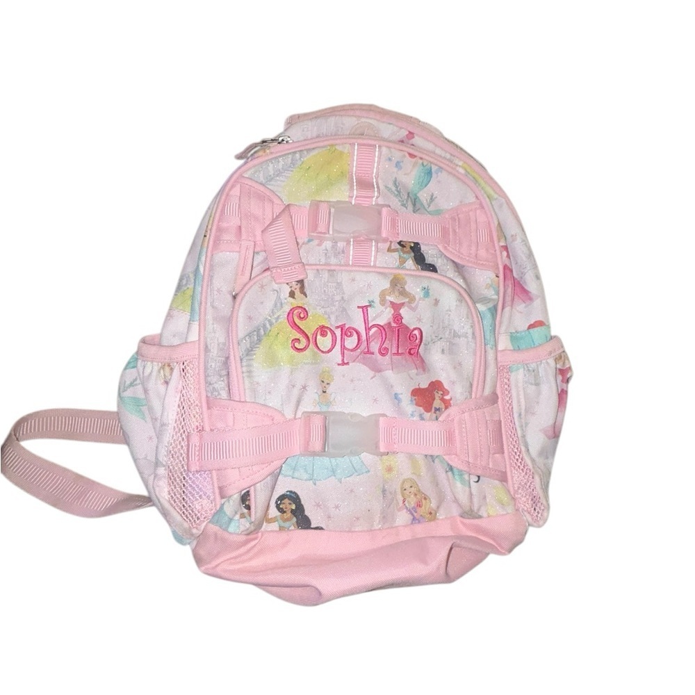 Pottery barn kids disney princess SOPHIA embroidered backpack bookbag